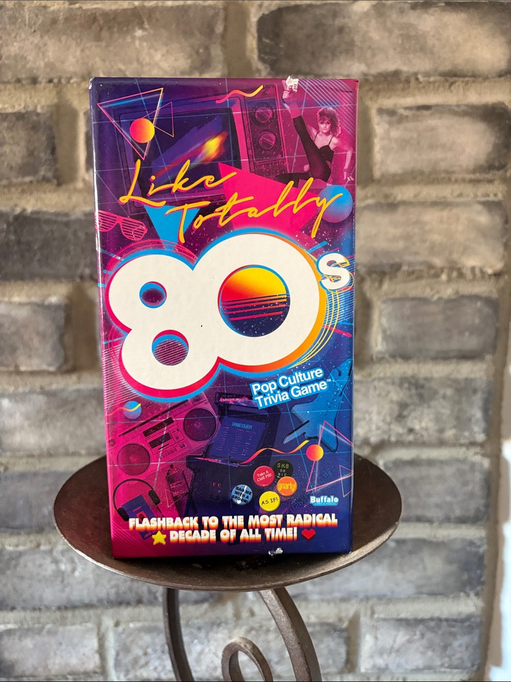 Buffalo David Bitton Neon 80s Pop Culture Trivia Game - Purple Pink Blue